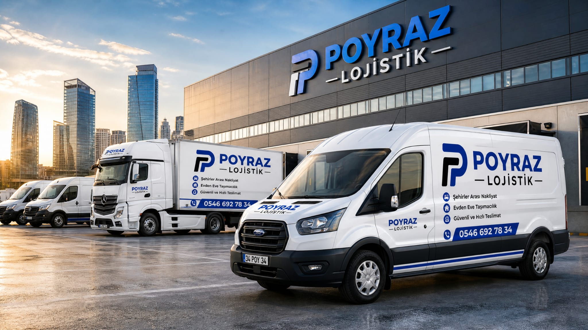 Kolilerle yüklenmiş Poyraz Nakliye panelvanı